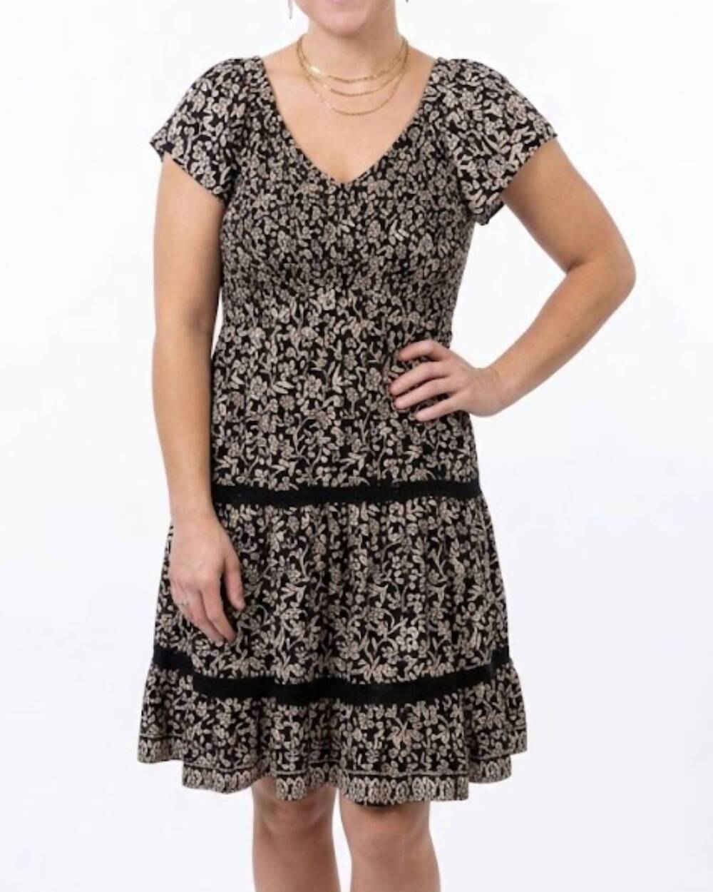 NEW ANGIE high desert darling floral dress in black